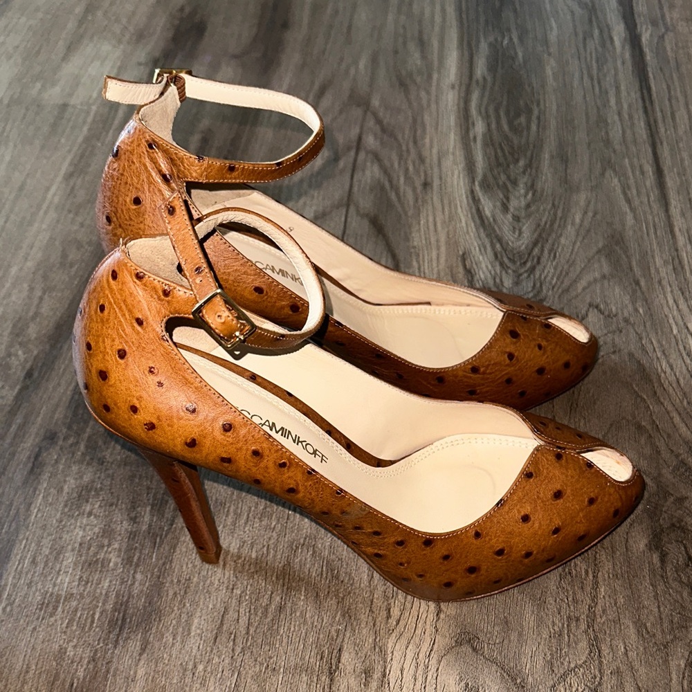 Rebecca Minkoff Tan Peep-Toe Heels - Picture 5 of 6